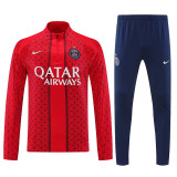 25-26 PSG Red Ｇrid Half Pull Tracksuit (半拉链)