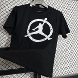 2025 T244 Flying Man Co branded Edition Black  Pure Cotton T-shirt
