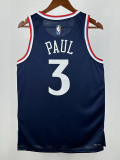 24/25 Clippers PUAL # 3 Fly Man Royal Blue Top Quality Hot Pressing NBA Jersey