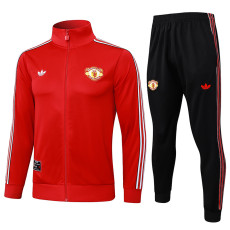 25/26  Man Utd Red & Black pants Jacket Tracksuit#A2528黑裤