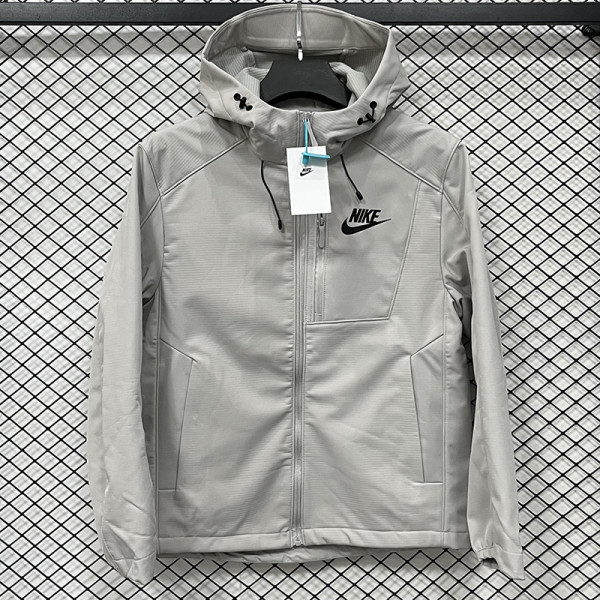 25/26 NK Grey Thickened Assault  Hooded Windbreaker# RK1102 (加厚冲锋衣）