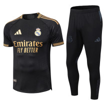 25/26 RMA Black Player Version Soccer Jersey & Black pants