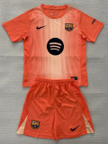 25/26 BAR Goalkeeper Orange Kids Soccer Jersey