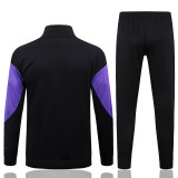 2526  BAR Black (Purple sleeves)Jacket Tracksuit #A2570