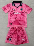 25/26  Monterrey Goalkeeper Pink Kids Soccer Jersey