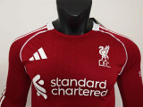 25/26  LIV Home  Long Sleeve  Player Version Soccer Jersey