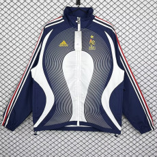 2006 France Royal Blue Embroidery Retro windbreaker