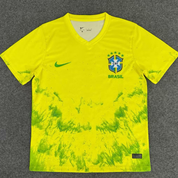 25-26  Brazil  Grass Special Edition Yellow Fans Soccer Jersey