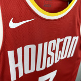 ROCKETS DUR ANT #7 Retro Red Top Quality Hot Pressing NBA Jersey