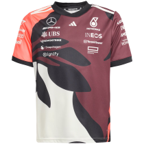 2025 F1 Mercedes Maroon Racing Suit(圆领)