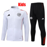 25/26 Ajax White  Kids Jacket Tracksuit#E25126