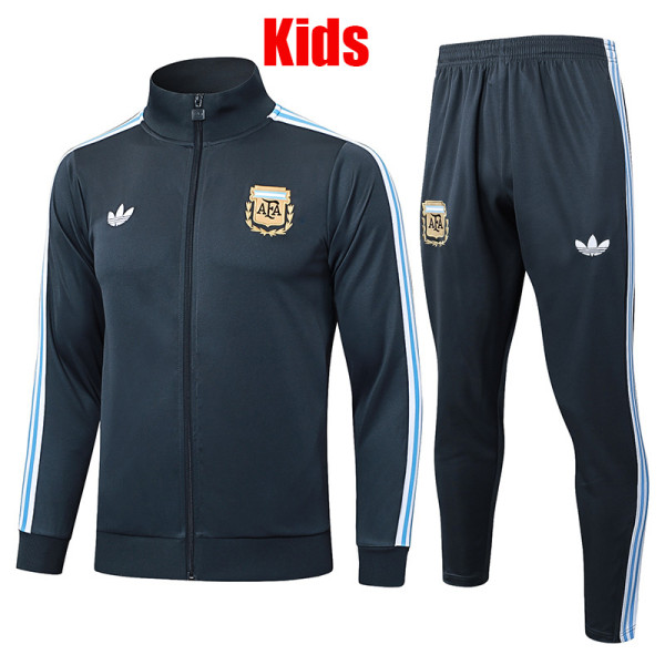 25/26 Argentina DStone Blue  Retro Edition Kids  Jacket Tracksuit#E2562童装