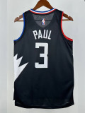 22/23 Clippers PUAL # 3 Fly Man Black Top Quality Hot Pressing NBA Jersey