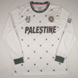 Palestine Twelve flowers English Edition Long Sleeve Retro  Soccer Jersey