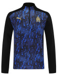 25/26 Marseille Printing Black& Blue Half Pull Tracksuit  (半拉链)
