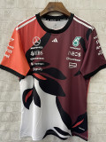 2025 F1 Mercedes Maroon Racing Suit(圆领)