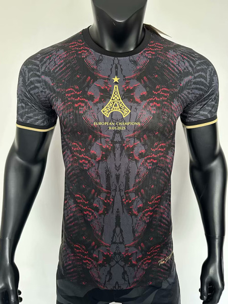 25/26 PSG Champion Edition Black Player Version Soccer Jersey