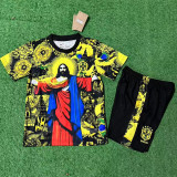 2025 Brazil Jesus Statue Northern Cardinal Yellow Kids  Soccer Jersey