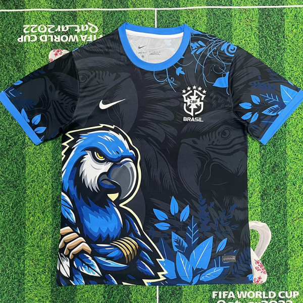 25/26 Brazil Eagle Special Edition Black Blue Fans Soccer Jersey