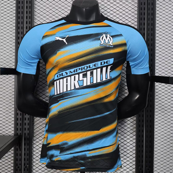 25/26  Marseille Orange & Blue  Player Version Training Shirts