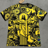 25-26 Brazil Christ Statue Special Edition Gold Fans Soccer Jersey