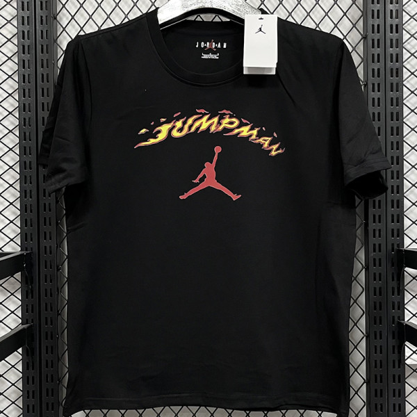 2025 T266 Jordan Fire  Edition  Pure Cotton  Black T-shirt