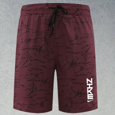 2025 RF-M564 NK Maroon Cracked Digital Printed Casual Fitness Shorts#带ZU字样