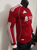 25/26  LIV Home  Long Sleeve  Player Version Soccer Jersey