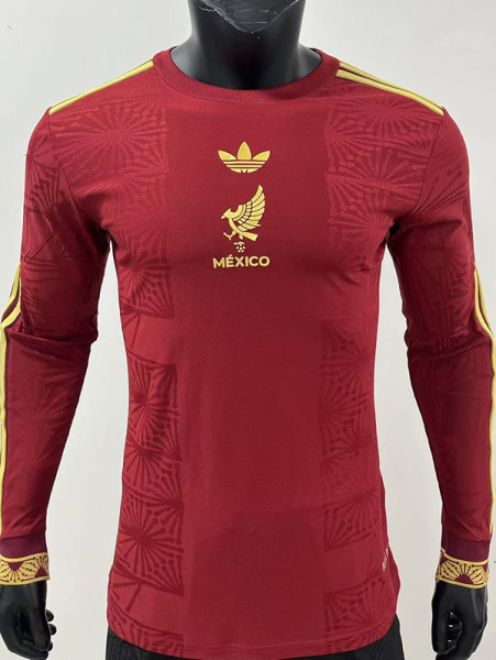 25/26 Mexico Golden Cup Red Player Version  Long Sleeve Soccer Jersey