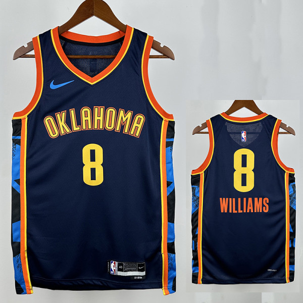 22/23 OKC Thunder WILLIAMS # 8 Royal Blue Flying Edition Top Quality Hot Pressing NBA Jersey