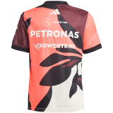 2025 F1 Mercedes Maroon Racing Suit(圆领)