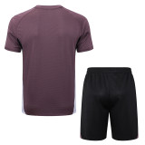 25/26 Man Utd Grey Purple Training Shorts Suit#D25126