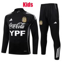 25/26 Argentina Black Half Pull Tracksuit#E25130 (童装\半拉链)