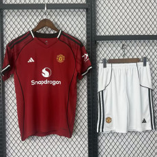 25/26 Man Utd Home Kids Soccer Jersey