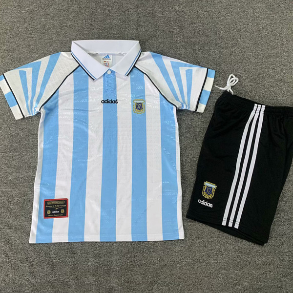 1996/1997 Argentina Home Kids Retro Soccer Jersey
