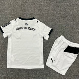 25/26  Monchengladbach Home Kids  Soccer Jersey(左袖广告）