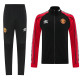 25/26  Man Utd Black&Red Retro Edition Jacket Tracksuit