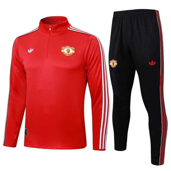 25/26 Man Utd Red  Half Pull Tracksuit #B2511 (半拉链)