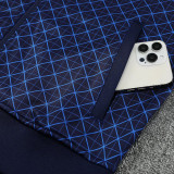 25-26 PSG Grid Pattern Royal Blue Jacket Tracksuit