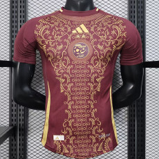 25-26  Algeria Maroon Player Version Soccer Jersey(胸前花）