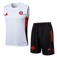 25/26 Bayern  White Training Vest Suit #D2558（两边红边）