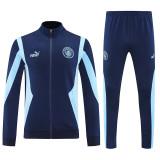 25/26  Man City Royal Blue  Jacket Tracksuit（Zipper pants cuffs）拉链裤脚