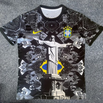 25/26 Brazil Jesus Statue Grey Black Fans Soccer Jersey