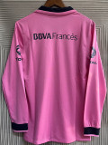 2013/2014 Boca Pink  Long Sleeve Retro Soccer Jersey