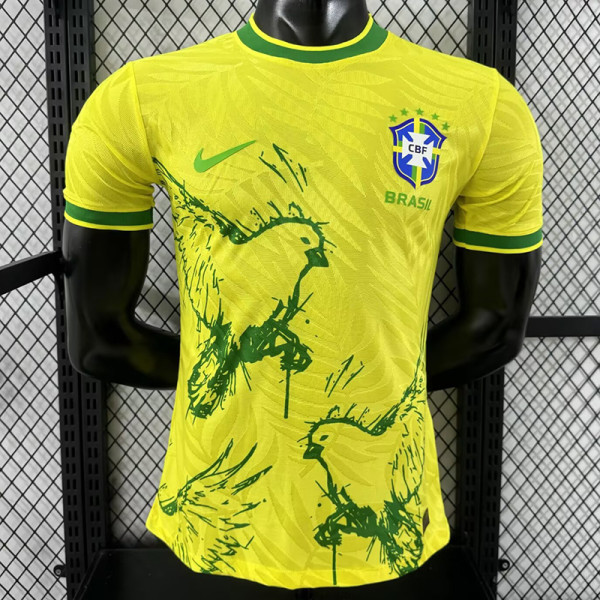 25-26 Brazil Yellow Peace Dove Special Edition  Player Version Soccer Jersey