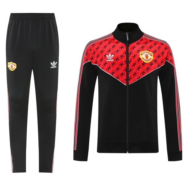 25/26  Man Utd Black & Red Jacket Tracksuit#05