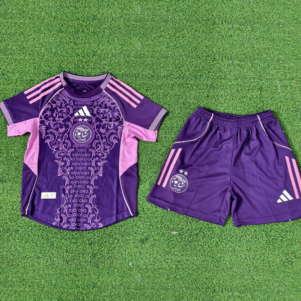 25/26   Algeria Purple Player Version  Kids Soccer Jersey#A37