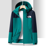 25/26 New THE NORTH FACE Green Blue Color Matching Hooded Waterproof Assault Suit