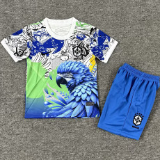 25/26 Brazil Blue Parrot Special Edition Kids  Soccer Jersey