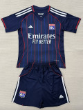 25/26  Lyon Away  Kids  Soccer Jersey
